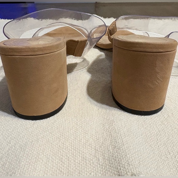 Schutz Victorie Vinyl Block Heels Slide Sandals - Picture 11 of 16